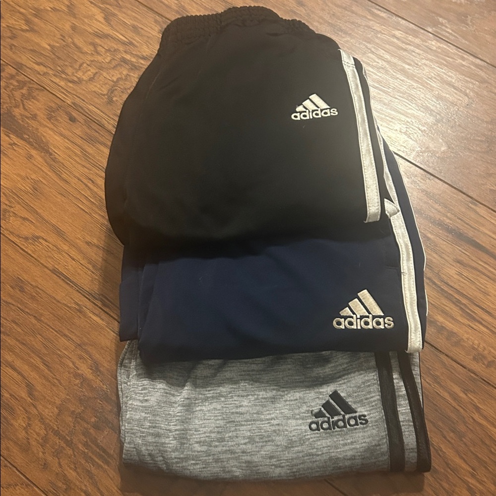 Adidas Black, Blue, Gray athletic pants